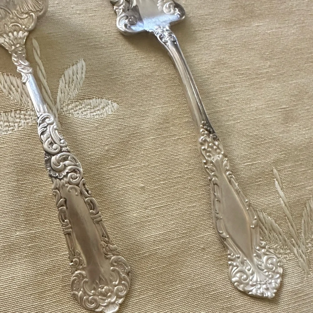 Set of 2 Vintage WM Rogers ⭐️ Large Meat Serving Fork & Gravy Ladle.